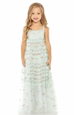 Kids’ Floral Embroidered Ruffle Party Dress
