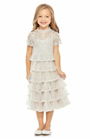 Kids’ Embroidered Tiered Tulle Dress